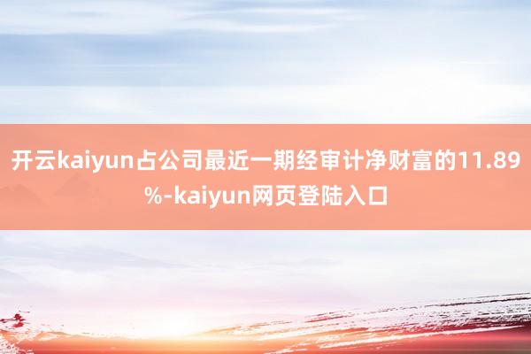 开云kaiyun占公司最近一期经审计净财富的11.89%-kaiyun网页登陆入口